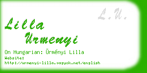 lilla urmenyi business card